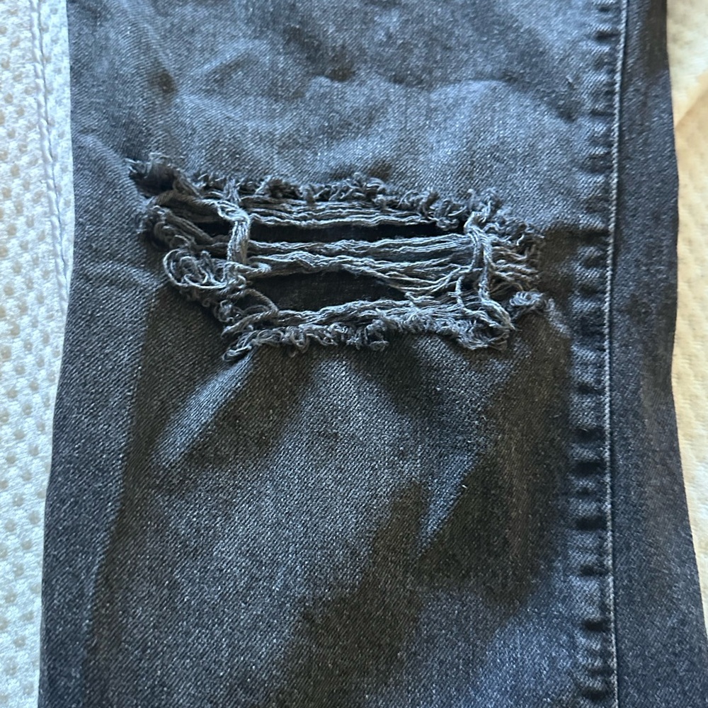 Black Low Rise Distressed Bootcut Jeans - Picture 4 of 8